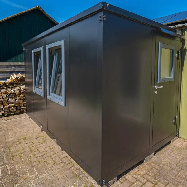 Schwarzer Bürocontainer 4 x 2 Meter Mein Shop